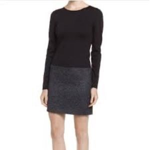 Theory Black and Gray Long Sleeve Dress